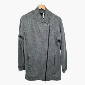 Lululemon Define Heathered Gray Asymmetrical Zip Track Jacket